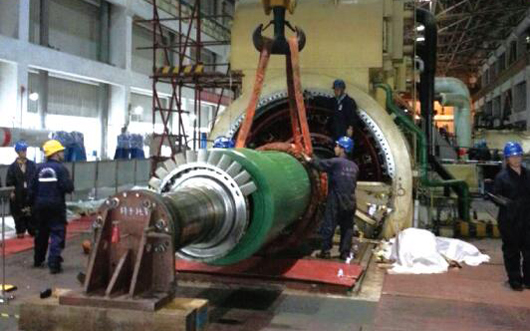 60MW汽轮发电机组现场检修抽芯换槽楔